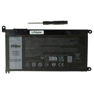 Baterie pro Dell Inspiron 5378 / Latitude 3490, WDX0R, 3650 mAh