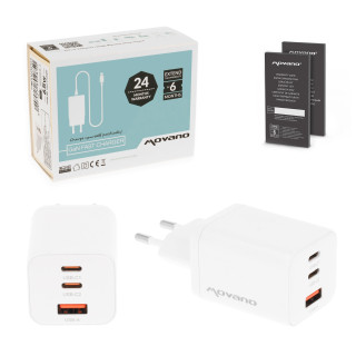 Nabíječka / USB adaptér-A / USB-C, GaN, PD, 65 W Nabíječka / USB adaptér-A / USB-C, GaN, PD, 65 W