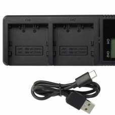 Nabíječka baterií JVC BN-VC296G / BN-VC298G / BN-VC264G, dvojni, USB-C