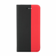 Kožené flipové pouzdro Apple iPhone 13 Pro Max PU, červeno-černé
