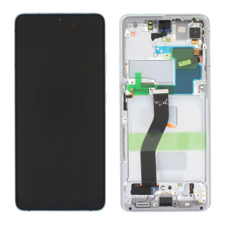 Sklo a LCD displej pro Samsung Galaxy S21 Ultra 5G / SM-G998, originál, stříbrný