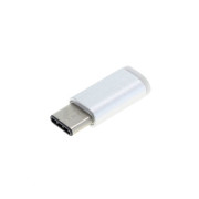 Adaptér z MicroUSB na USB-C, stříbrný Adaptér z MicroUSB na USB-C, stříbrný