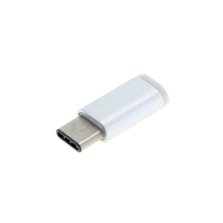 Adaptér z MicroUSB na USB-C, stříbrný
