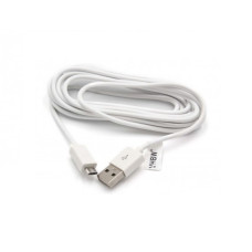 Datový kabel z USB-A na MicroUSB 2.0, bílý, 3,0 m